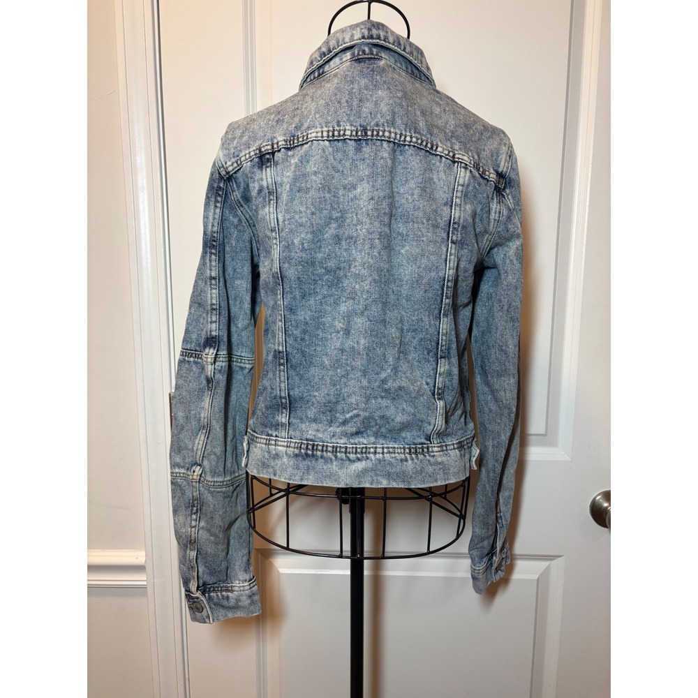 Free People Womens Acid Wash Denim Trucker Jacket Size S - Picture 7 of 10